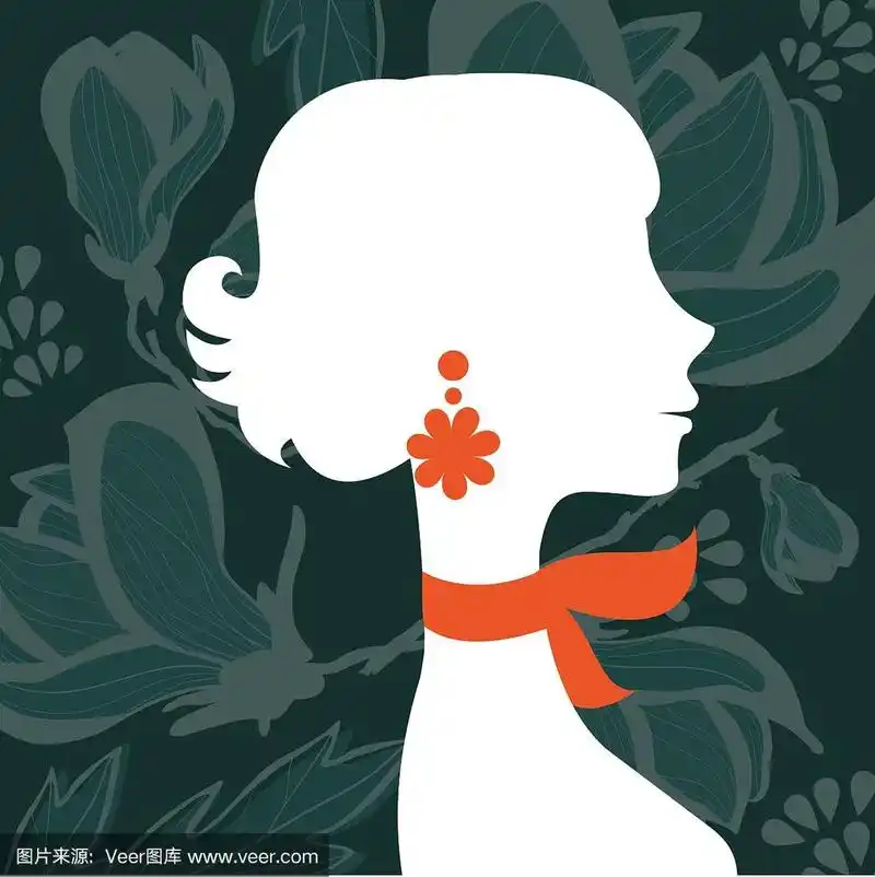 美丽优雅的女人剪影