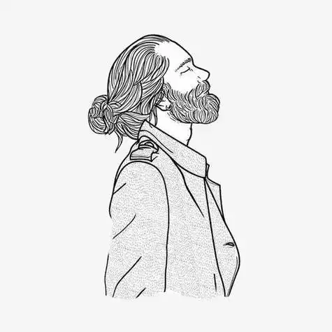 手绘成熟胡子大叔头像