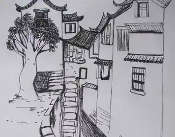 简单风景简笔画铅笔