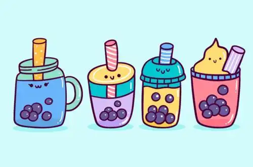 卡通奶茶简笔画