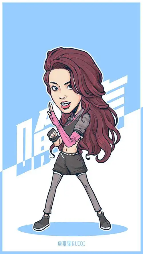 青春有你插画q版手绘人物喻言