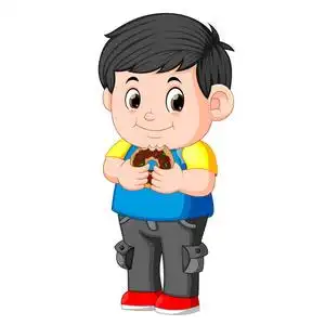 可爱的孩子吃甜甜圈图片