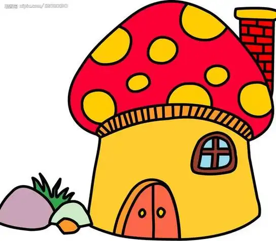 蘑菇房子简笔画带颜色 蘑菇房子简笔画带颜色五年级