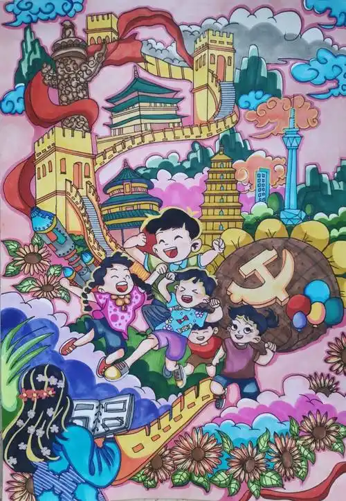 【云画廊 ▏每日一画】610班61赵逸宸《阳光下成长》(1368)