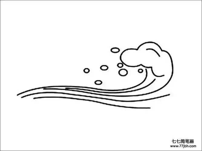 卡通简笔画水浪