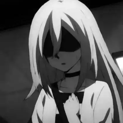 又丧又酷的头像女生黑白动漫图片