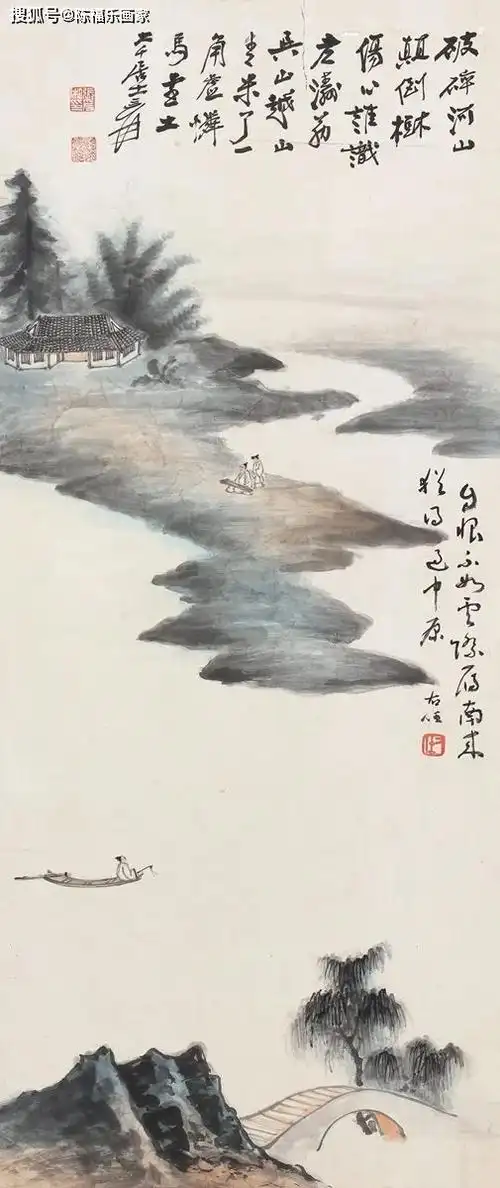 所以不用着墨江湖, 这就是留白的意义所在: 张大千 山水 留白还是一种