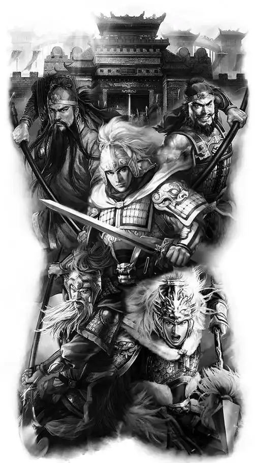 满背五虎上将手稿 关羽 张飞 赵云 #岳阳新刺客 #满背纹身 - 抖音