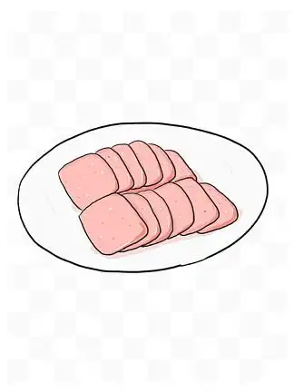 手绘卡通动漫 i> i>火 /i> /i> i>锅 /i>食材麻辣烫培根午餐肉