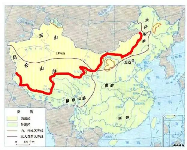 地理图库:中国的河流分界线