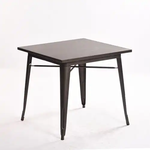 北欧铁艺餐桌椅咖啡餐厅酒吧复古铁皮洽谈桌子铁艺方桌bar table