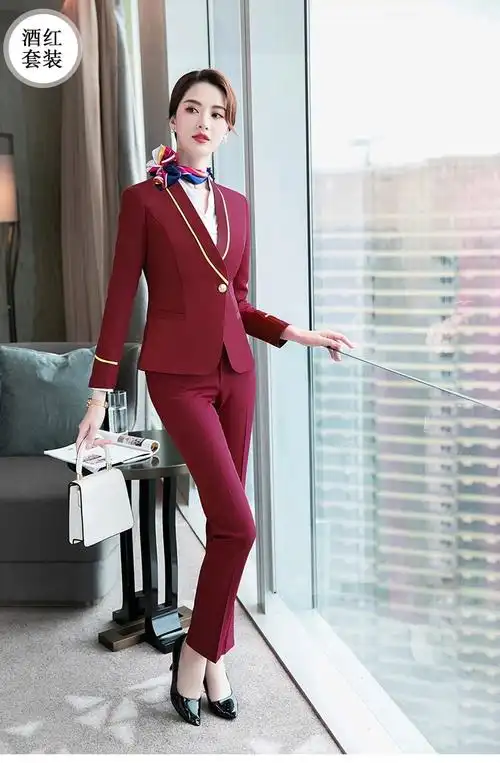 空姐穿的工作服制服职业装套装高铁乘务员服装客服酒店前台师女冬