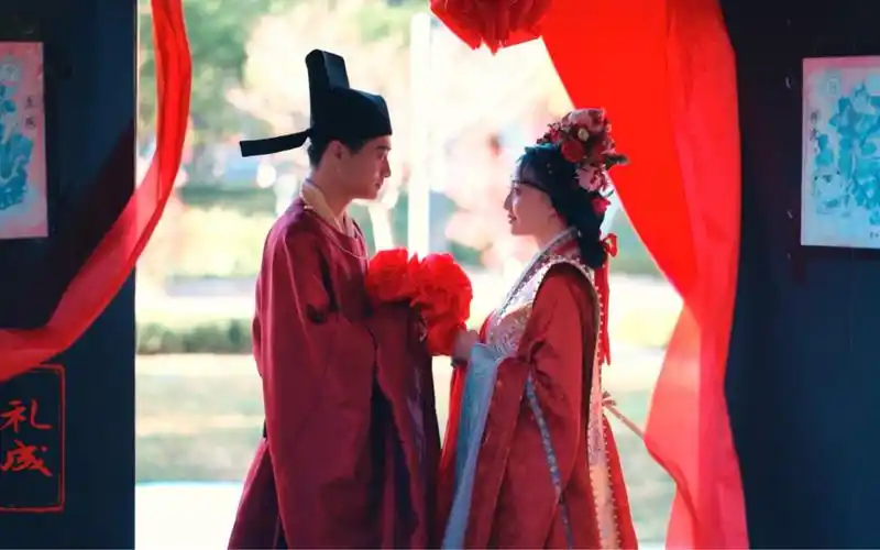 宋制婚礼出阁,三书六礼,明媒正娶#汉婚#宋制婚礼