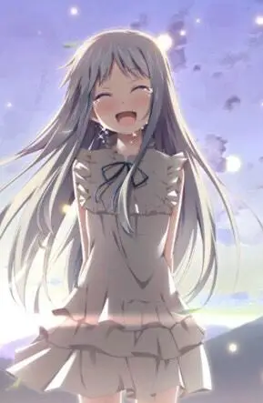 有没有捂着半张脸笑着流泪的动漫图片