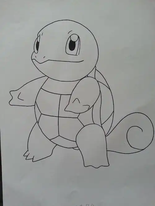 神奇宝贝杰尼龟的简笔画