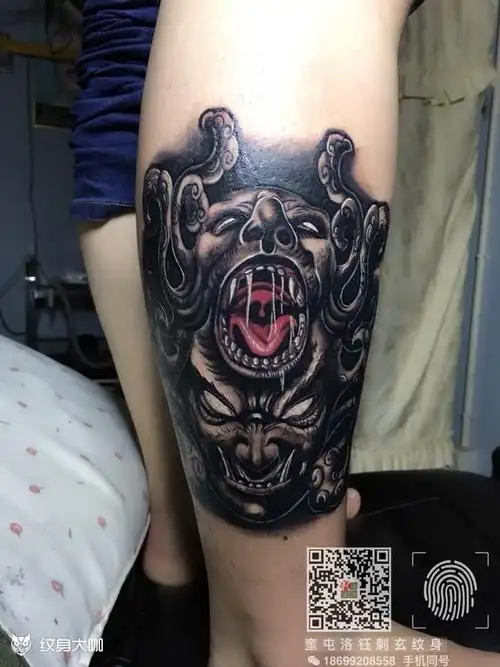 蚩尤_纹身图案手稿图片_刘奎的纹身作品集