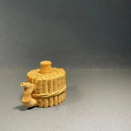 小叶黄杨木木制工艺品 节节高升竹壶