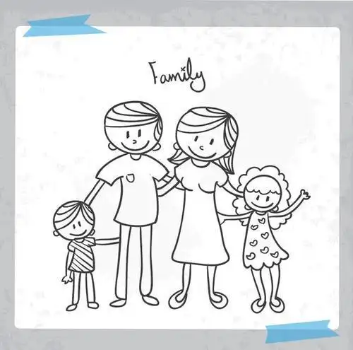 简笔画我的一家四口