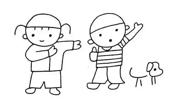 简笔画好朋友简单