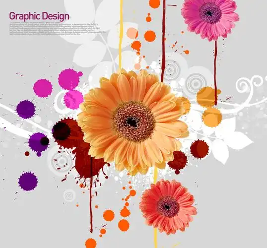 精美花朵背景psd分层素材