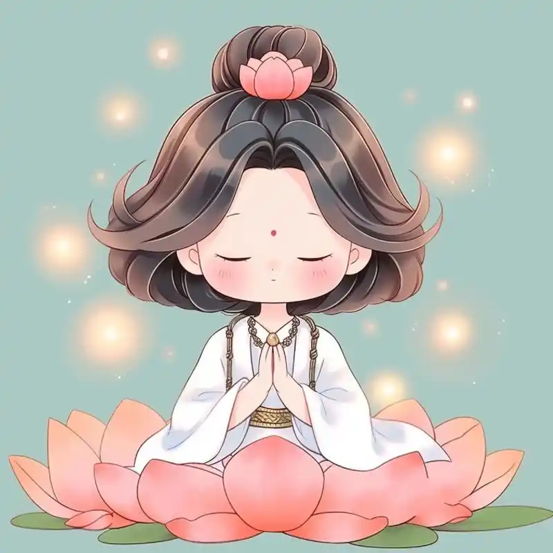 荷花女孩 佛系少女|治愈系头像 前面几张我加了字,后面的是没加字的