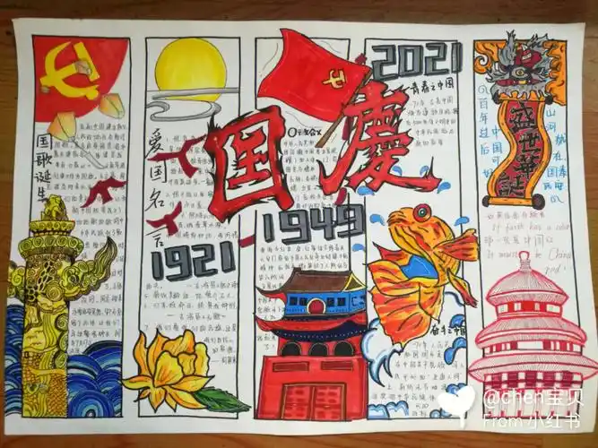 国泰民安天安门|华表|党旗|中国风手绘|手抄报素材百年过后,中国