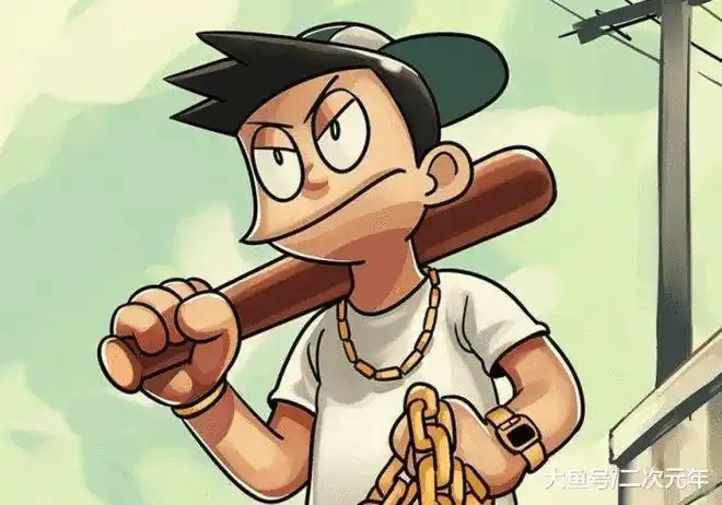 原本动漫中的小夫可是个胆小怕事的富二代,经常受胖虎的欺负,现如今有