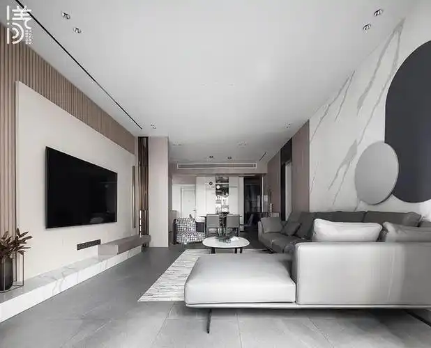 190㎡现代简约,黑白灰 原木质,时尚舒适好高级|电视墙|配色|木饰_网易