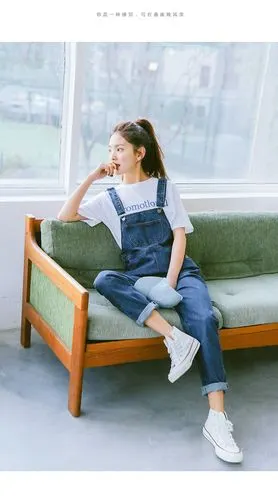 章若楠ins网红减龄牛仔背带裤女2019春季新款韩版森女系宽松裤子_99