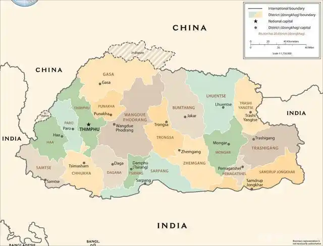 不丹地图