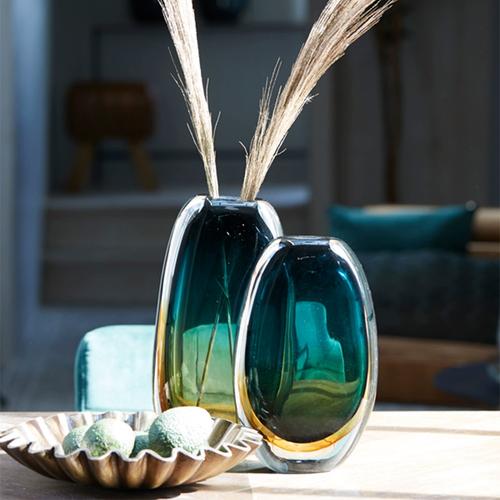 荷兰进口l&l马蹄铁玻璃花瓶北欧简约创意书房客厅高级感装饰摆件