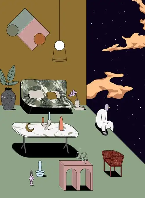 thanawatsakdawisarak创意插画空间舒适