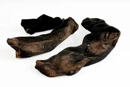 非常脏的黑袜子.照片