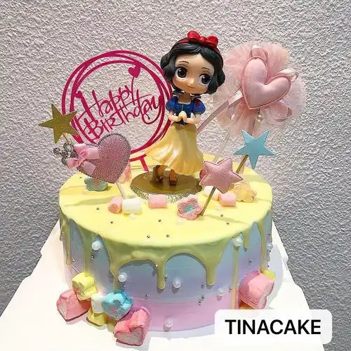 安娜艾莎冰雪奇缘白雪公主女孩女童儿童卡通创意新鲜蛋糕