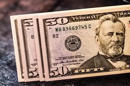 50钞票干净和未使用50美元现钞背景