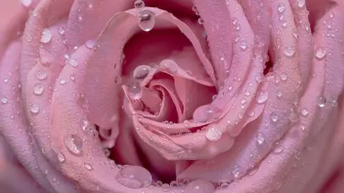 鲜花上的水滴露珠图片