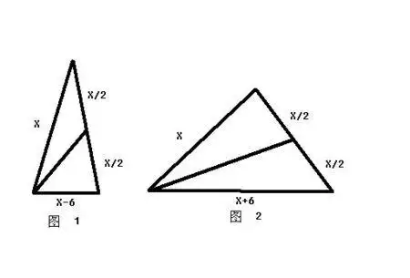 在等腰三角形中,一腰上的中线把它的周长分为15cm和21cm两部分,求这个