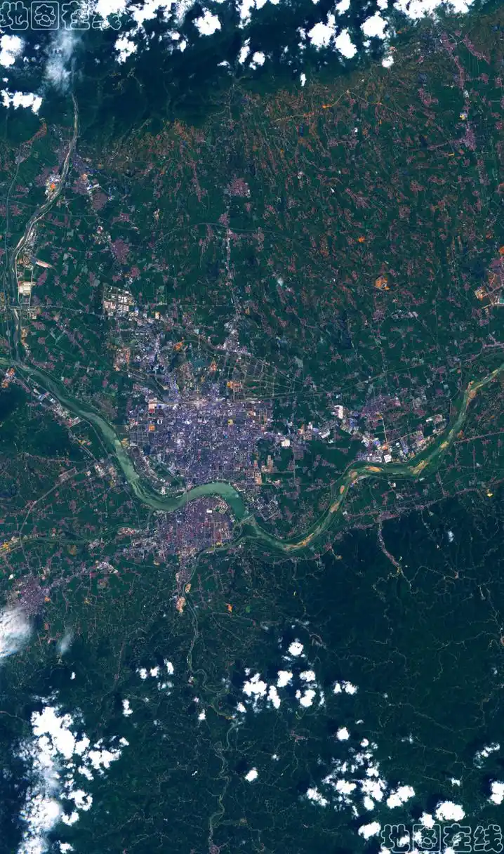 14) 2023年8月14日卫星影像图片,陕西省汉中市(地图在线)
