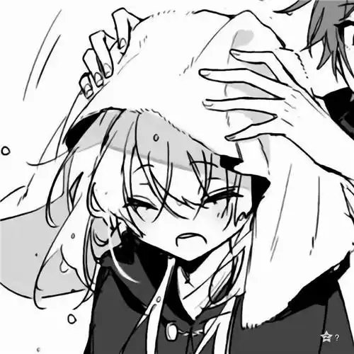 黑白动漫情头一左一右图片