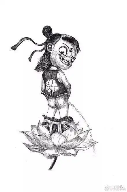 哪吒简笔画魔童降世长大后