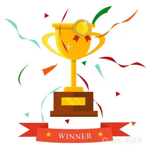 冠军奖杯平面图标.金冠军杯.冠军