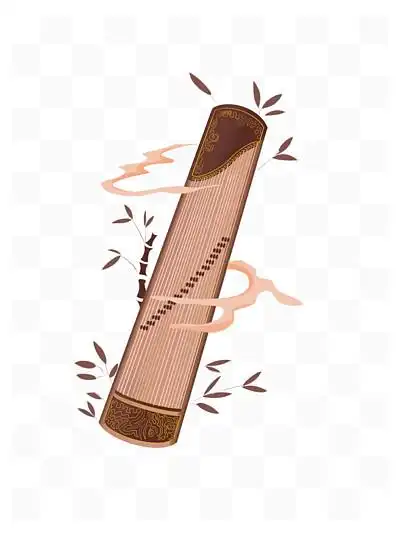 古筝底纹插画67482卡通手绘古筝素材481590140红色喜庆中式婚礼效果图