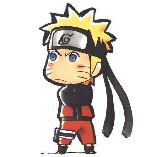 【西尾铁也画集分享】  撅嘴的鸣人佐助和q版对望图    #火影忍者