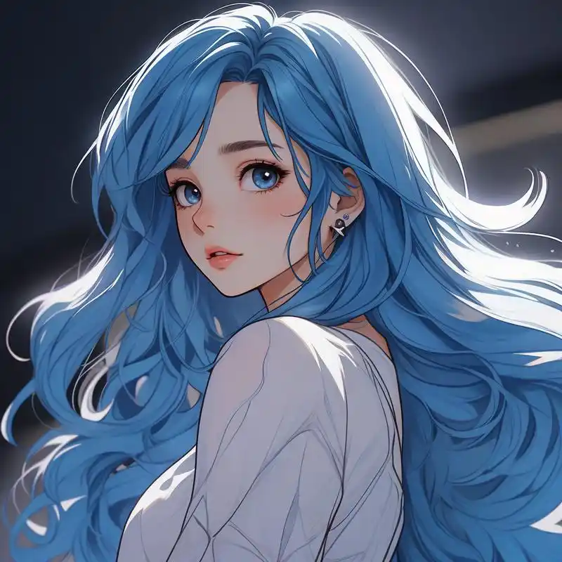 97二次元蓝色系女生头像94 哇喔～ 这一系列二次元蓝色系女生头像