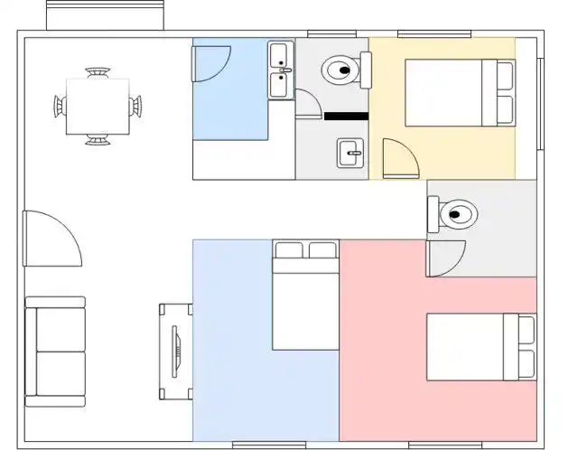 流程图软件练习房屋平面结构图