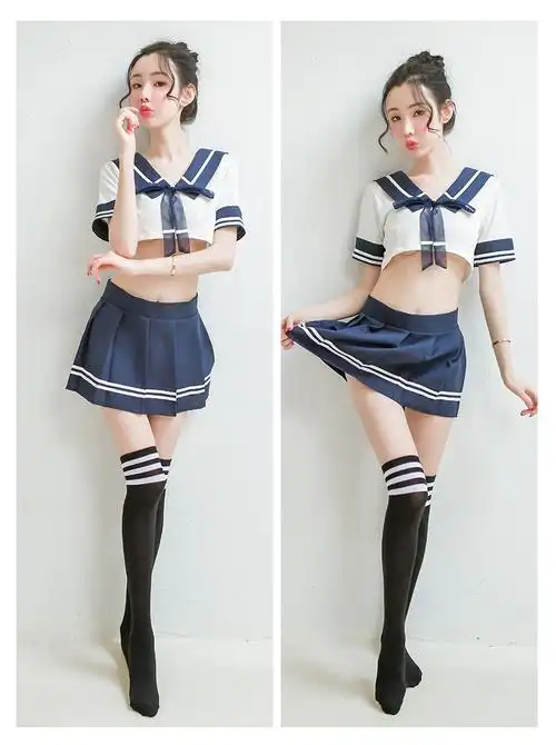 日系jk制服水手服情器大码jk性感清纯校服学院风可爱白色上衣短t三点l