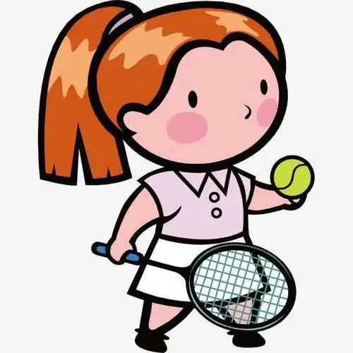 卡通打网球女孩矢量素材卡通打网球人物素材图片卡通人物打网球.