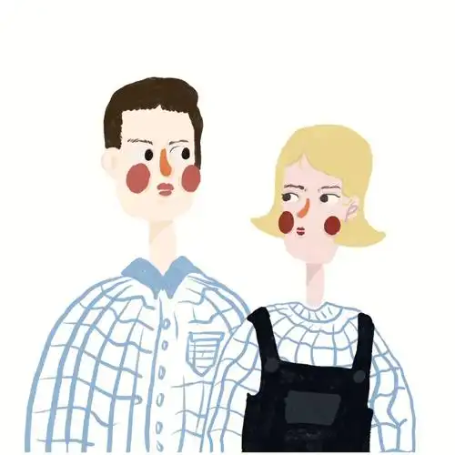 可爱简约情侣手绘头像5100