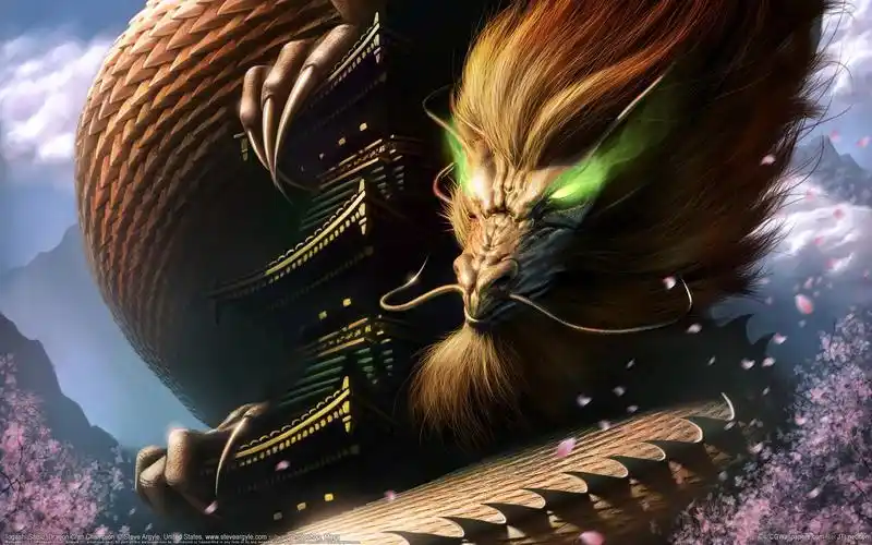 龙族之王 - 奇幻cg插画宽屏壁纸