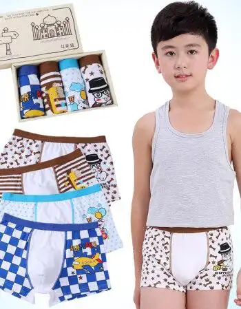 儿童内裤男童平角裤纯棉三角中大童小男孩宝宝四角裤学生短裤夏季